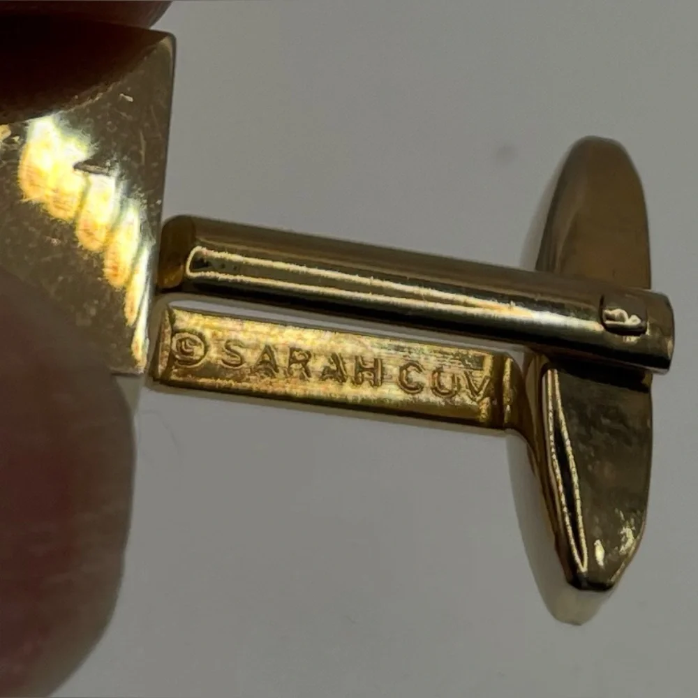 3 for $30 Vintage Sarah Coventry Daytona 500 Cufflinks Gold Tone Cubed